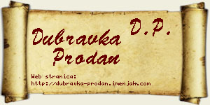 Dubravka Prodan vizit kartica